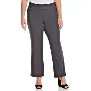 Rafaella Women's Plus Size Slimming Curvy Fit Bootcut Pant Trouser Graphite 14W